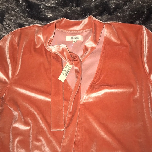 Madewell Coral Velvet T-shirt with Tie - Picture 5 of 6